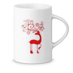 Cana cu motive de Craciun, 330 ml, ø74x106 mm, Everestus, 20SEP0673, Ceramica, Rosu