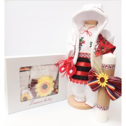 Set Traditional Botez - Costumas fetita Trusou Lumanare 5