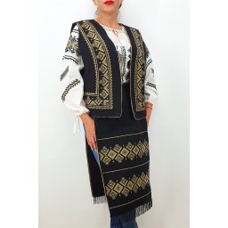 Costum Traditional Vesta si 2 Fote brodate cu model traditional 3