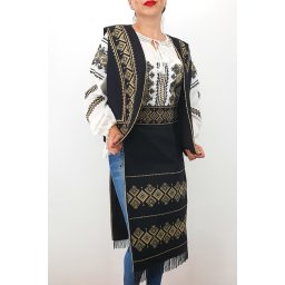 SET Traditional - Vesta, brau si 2 Fote brodate cu model traditional Alina
