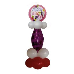 Kit decor pilon Aniversare Happy Birthday roz