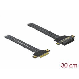 Riser Card PCI Express x4 la x4 + cablu flexibil 30cm, Delock 85768