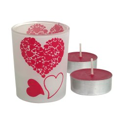 Suport din sticla pentru lumanare Forever love