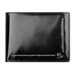 Portofel cu 2 buzunare pentru bancnote, 127x96x20 mm, Everestus, 20IUN0511, Negru, Piele