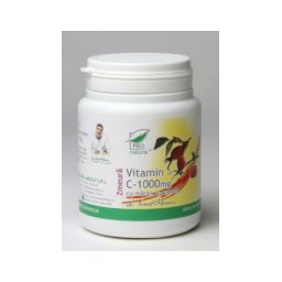 Vitamina c 1000mg cu macese si acerola - aroma zmeur 100cps PRO NATURA