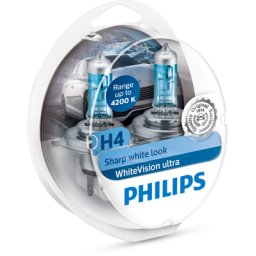 Becuri auto H4 55W 12V Philips white vision ultra