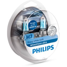 Becuri auto H7 55W 12V Philips white vision ultra