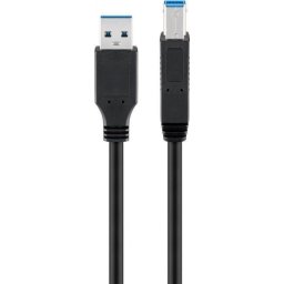 Cablu USB 3.0-A la tip B 0.25m T-T Negru, Goobay 95721