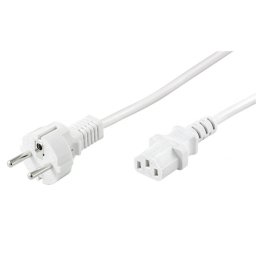 Cablu alimentare PC conector drept la IEC C13 2m Alb, Goobay 96039