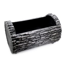 Vas flori dreptunghiular pentru gradina, model scoarta copac, 34 x 21 cm, aspect rustic