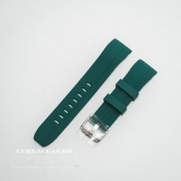 Curea silicon verde capat curbat 22mm - 58401
