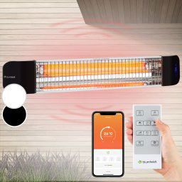 Blumfeldt Smartwave, încălzitor cu infraroșu, tub de carbon, 2400 W, WiFi, control prin aplicație, alb (ACO7-Smartwave- WH)