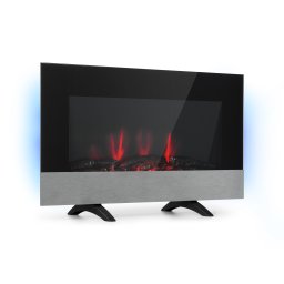 Klarstein Basel Baseline, șemineu electric, 2000 W, 2 nivele, termostat, sticlă, oțel inoxidabil (FP1-BaselBaseline)