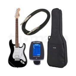 Set chitara electrica Squier by Fender Bullet Strat HSS BK