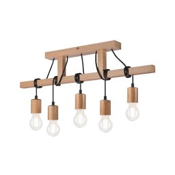 Lustră aplicată LEON 5xE27/60W/230V stejar