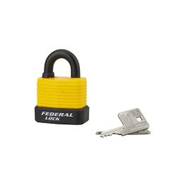 Lacat de exterior, cu cheie, Bumper, 45 mm, galben