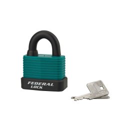 Lacat de exterior, cu cheie, Bumper, 54 mm, verde