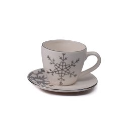 Set farfurie si ceasca cafea sau ceai fulg de nea