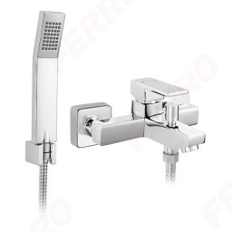 Baterie perete cada/dus Zicco, crom cu accesorii