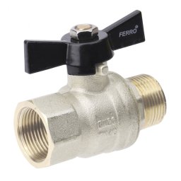 Robinet trecere din alama pt. apa PN40, 1/2" FI-FE cu sfera si fluture