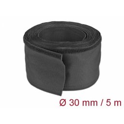 Organizator cabluri cu arici 5m x 30mm Negru, Delock 19191