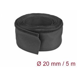 Organizator cabluri cu arici 5m x 20mm Negru, Delock 19190