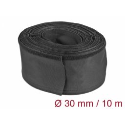 Organizator cabluri cu arici 10m x 30mm Negru, Delock 19216