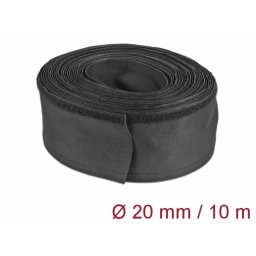 Organizator cabluri cu arici 10m x 20mm Negru, Delock 19193