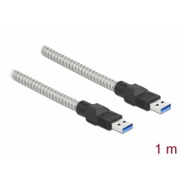 Cablu USB 3.2-A Gen 1 la USB-A T-T izolatie metalica 1m, Delock 86775