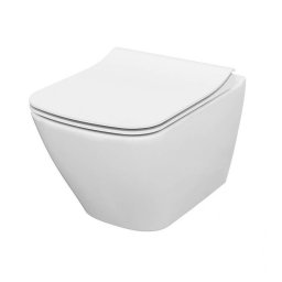 Set vas WC B220 suspendat City Rectangular Clean On Cersanit + capac WC City Rectangular Slim duroplast antibacterian, cadere lenta, demontare rapida Cersanit,