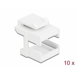 Set 10 buc adaptor keystone pentru cupla fibra optica Alb, Delock 86807