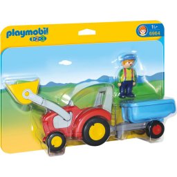 Playmobil - 1.2.3 Tractor Cu Remorca