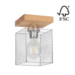 Plafonieră Spot-Light 8175174 NORMAN WOOD 1xE27/25W/230V stejar mat