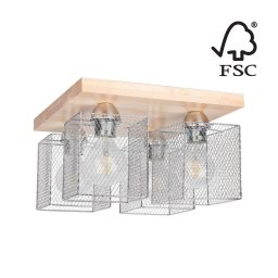 Plafonieră Spot-Light 8175460 NORMAN WOOD 4xE27/25W/230V