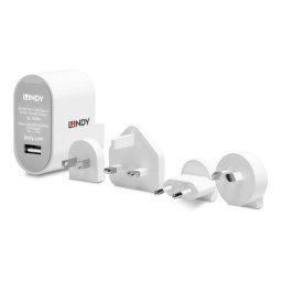 Incarcator priza 1 x USB-A 2.4A/12W + adaptoare universale, Lindy L73304*