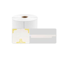 Etichete bijuterii 25 x 30 + 45 mm model Nori Galbeni pentru imprimante AIMO si Phomemo M110 M200 M220, 100 etichete