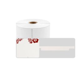 Etichete bijuterii 25 x 30 + 45 mm model Flori Rosii pentru imprimante AIMO si Phomemo M110 M200 M220, 100 etichete