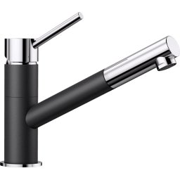 Baterie granit bucatarie Blanco KANO S Compact, dus estensibil, aspect bicolor