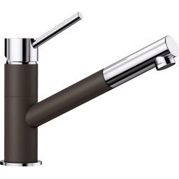 Baterie granit bucatarie Blanco KANO S Compact, dus estensibil, aspect bicolor