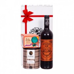 Cadou vin, trufe de ciocolata si cafea orange