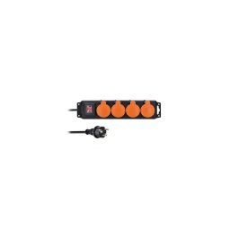 Solight PP332 - Prelungitor 4 prize cu întrerupător, 3m, IP44