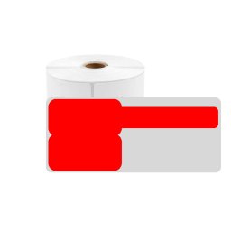 Etichete mari stegulet F pentru cabluri 48 x 50mm + 52mm rosu, polipropilena, pentru imprimanta M110 M200, 80 buc rola