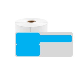 Etichete mari stegulet F pentru cabluri 48 x 50mm + 52mm albastru, poliester, pentru imprimanta M110 M200, 80 buc rola