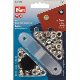 SET OCHETI CU SAIBA 5 MM, Argintii, Prym 542410