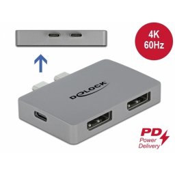 Adaptor Dual 2 x USB-C la 2 x Displayport PD 3.0 pentru MacBook, Delock 64001