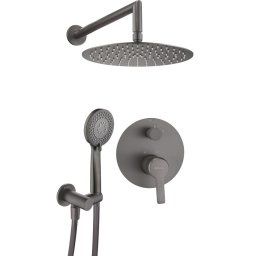 Arnika Titan Set de dus incastrat cu baterie , para de dus si dispersor fix, finisaj titanium NACD9QP