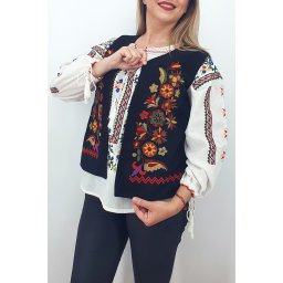 Vesta brodata cu model traditional Angi 7