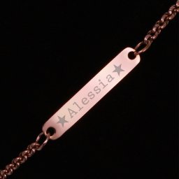 Bratara Gravata Rose Gold din Inox Placuta Nume Alessia