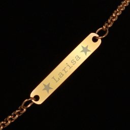Bratara Gravata Aurie din Inox Placuta Nume Larisa