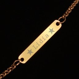 Bratara Gravata Aurie din Inox Placuta Nume Lidia